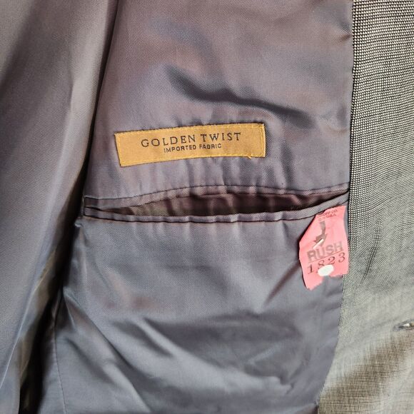 Jones New York Mens Suit Jacket Golden Twist Imported Fabric 100% Pure Wool Gray - Picture 5 of 12